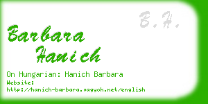 barbara hanich business card